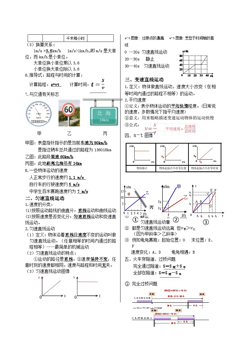 人教版(2024)八年级上册物理期末复习全册知识点提纲 讲义第3页
