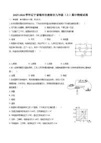 2025-2026学年辽宁省锦州市凌海市九年级(上)期中物理试卷-自定义类型