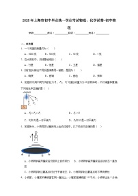 2025年上海市初中毕业统一学业考试物理试卷(附答案解析)