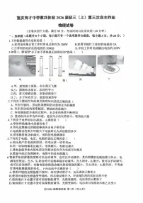 重庆市育才中学2025-2026学年九年级上学期第三次自主作业物理试卷(月考)