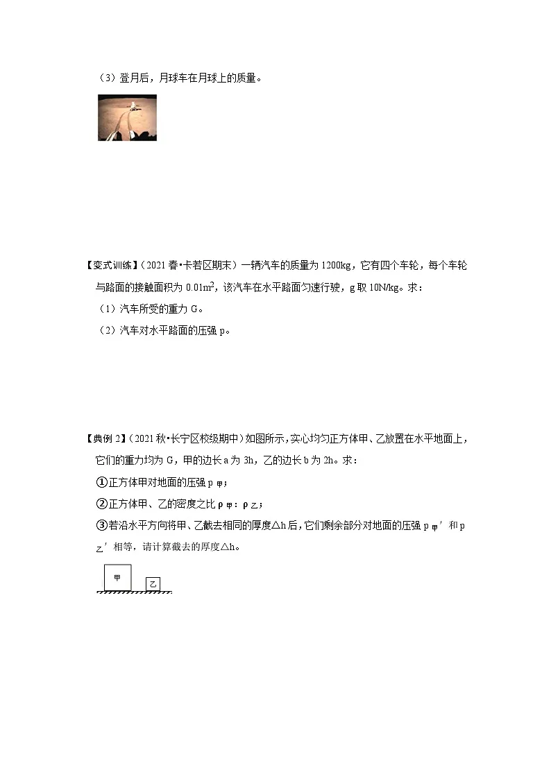 (人教版)八年级物理下册期末考点复习训练专题04 利用公式法计算四种压强(原卷版)第2页