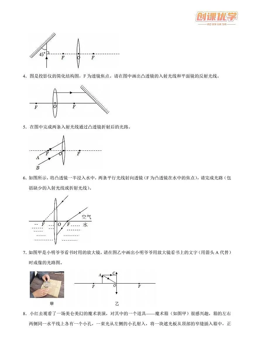 【25八上】物理 备考重难点训练专题7 透镜及其应用作图与实验专题(原卷版)第2页