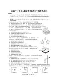 湖南省岳阳市2024-2025学年九年级上学期物理期末试卷