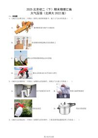 2025北京初二（下）期末物理汇编：大气压强（北师大2022版）