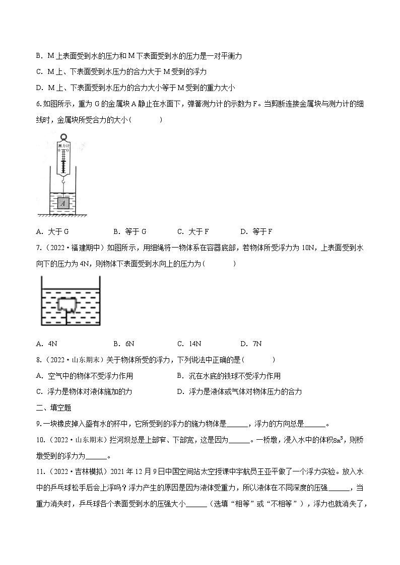 (人教版)八年级物理下册同步课时练习10.1 浮力(原卷版)第2页