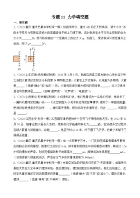 中考物理三轮冲刺易错题精练专题11 力学填空题(2份,原卷版+解析版)