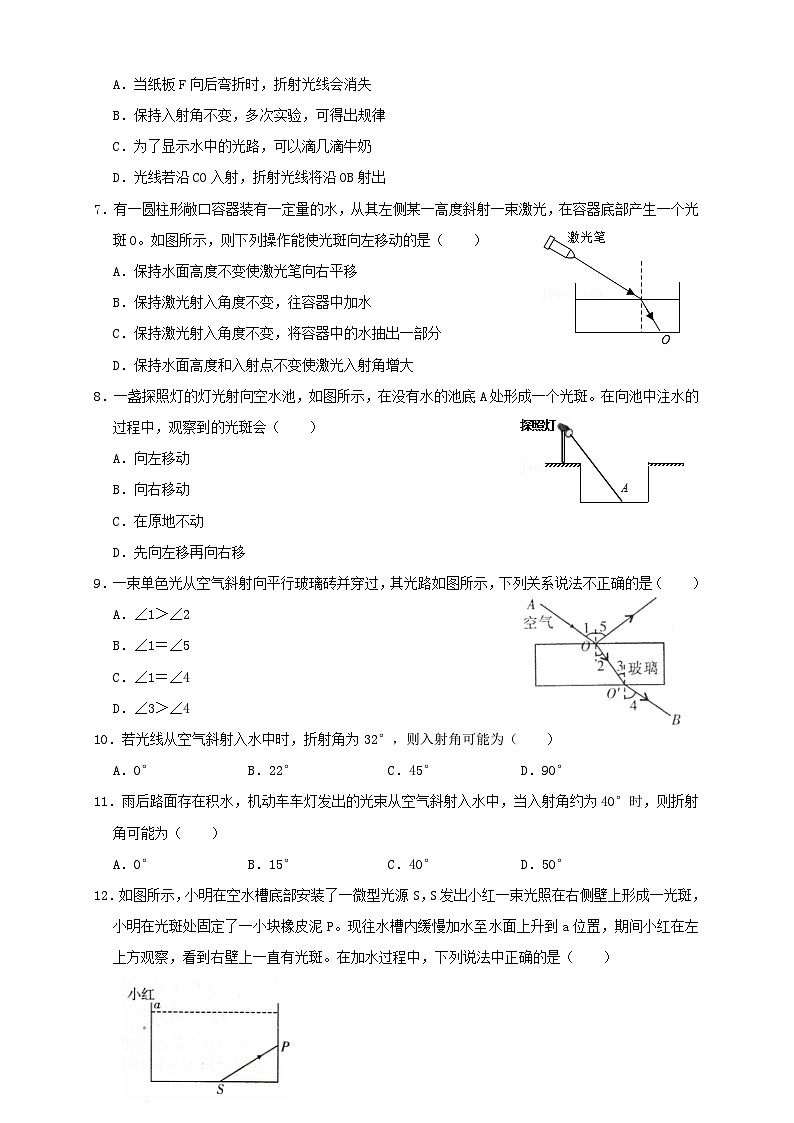 (人教版)八年级物理上册同步讲与练4.4光的折射(同步练习)原卷版第2页
