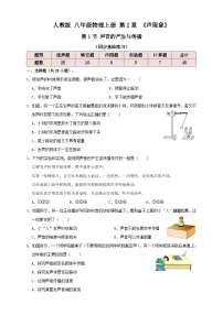 人教版(2024)八年级上册(2024)声音的产生与传播课后复习题