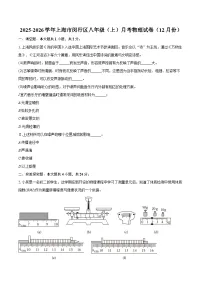 2025-2026学年上海市闵行区八年级（上）月考物理试卷（12月份）（含答案+解析）