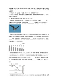 河南省平顶山市2025-2026学年八年级上学期期中考试物理试卷（学生版）