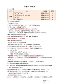 中考物理一轮复习考点精讲+过关练习专题01声现象 （2份，原卷版+解析版）