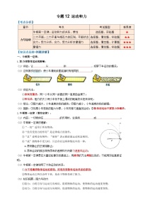 中考物理一轮复习考点复习专题12运动和力（知识点复习+例题讲解+过关练习）（2份，原卷版+解析版）