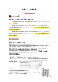 中考物理一轮复习精品讲义专题18  欧姆定律（2份，原卷版+解析版）