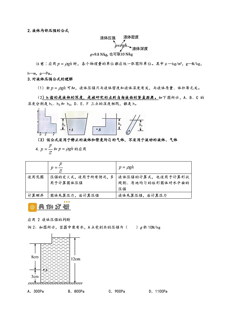 (人教版)八年级物理下册同步讲义9.2 液体压强(解析版)第3页