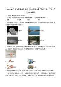 2024-2025学年江苏省苏州市苏州工业园区唯亭学校九年级（下）3月月考物理试卷-自定义类型