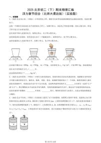 2025北京初二（下）期末物理汇编：浮力章节综合（北师大课改版）（实验题）