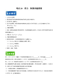 中考物理一轮复习考点知识讲解+巩固练考点20 浮力 阿基米德原理（2份，原卷版+解析版）
