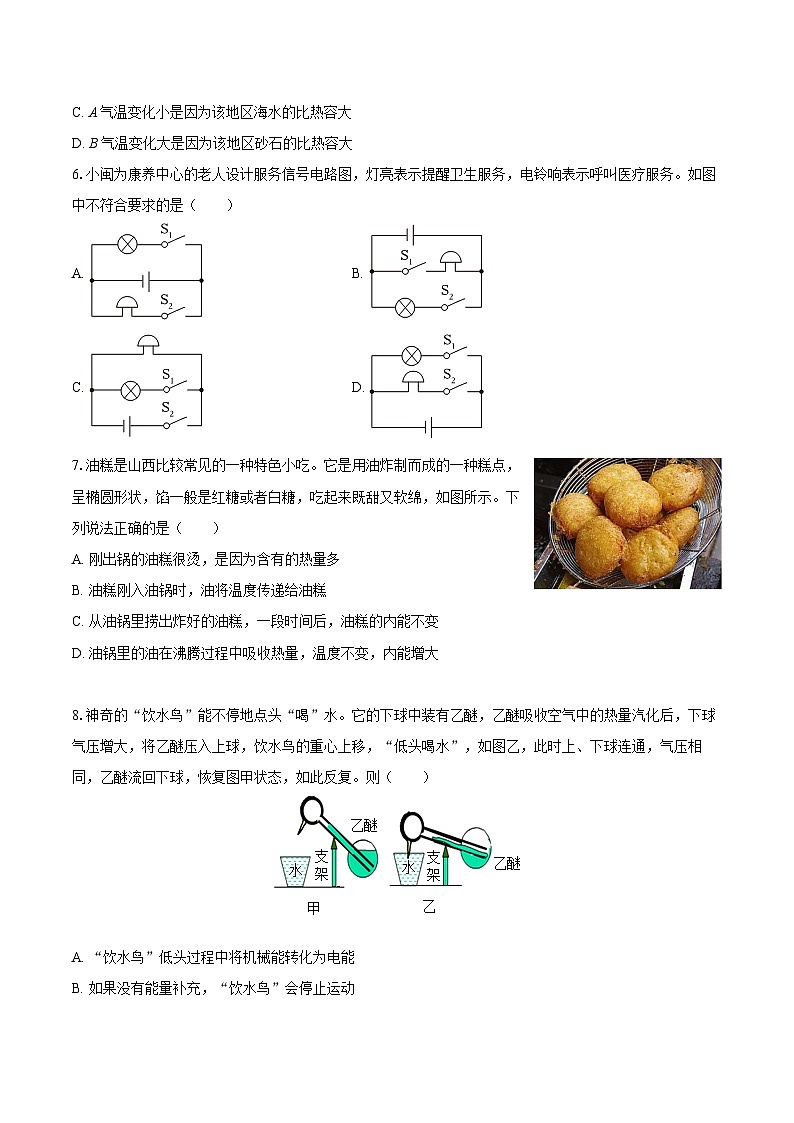 2025-2026学年山西省运城市部分学校九年级(上)期中物理试卷-自定义类型第2页