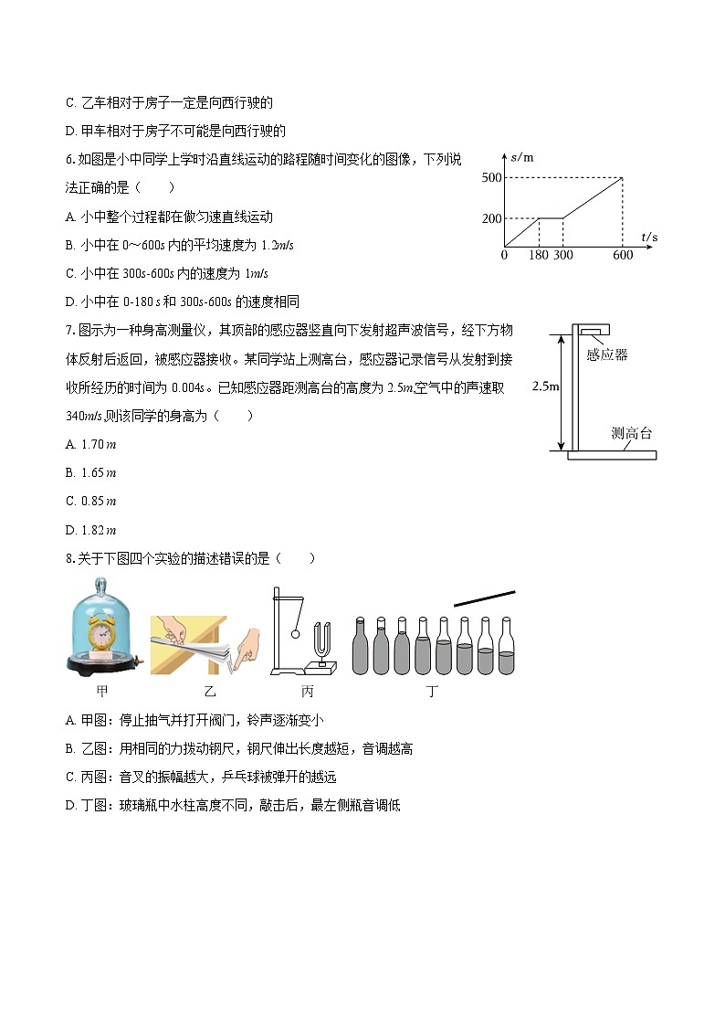 2025-2026学年山东省威海市八年级(上)期中物理试卷-自定义类型第2页