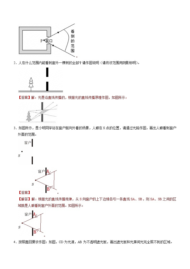 专项06 光现象作图专题 (重难点精练)初中物理人教版(2024)八年级上册(解析版)第2页