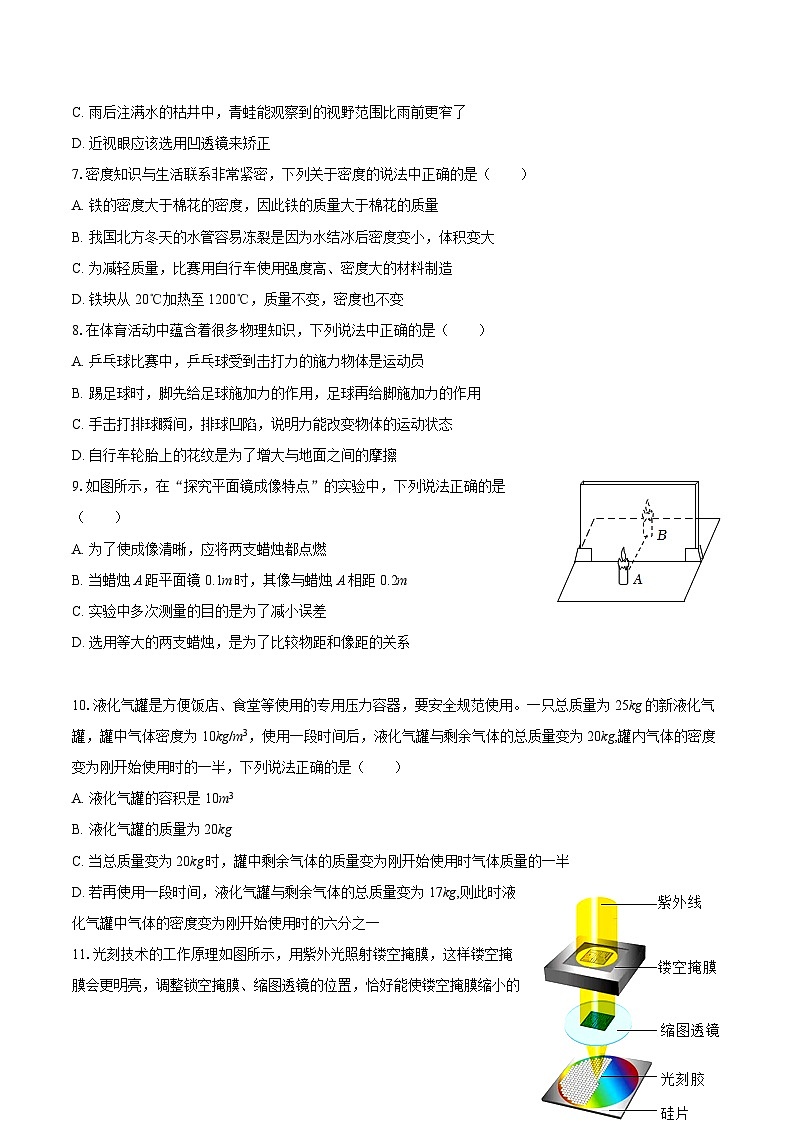 2025-2026学年重庆十一中八年级(上)月考物理试卷(12月份)-自定义类型第2页