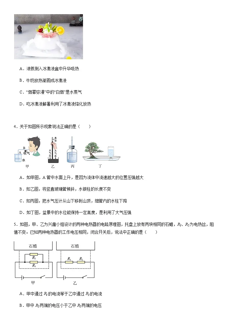 2024年中考物理(深圳)第二次模拟考试(含答案)第2页