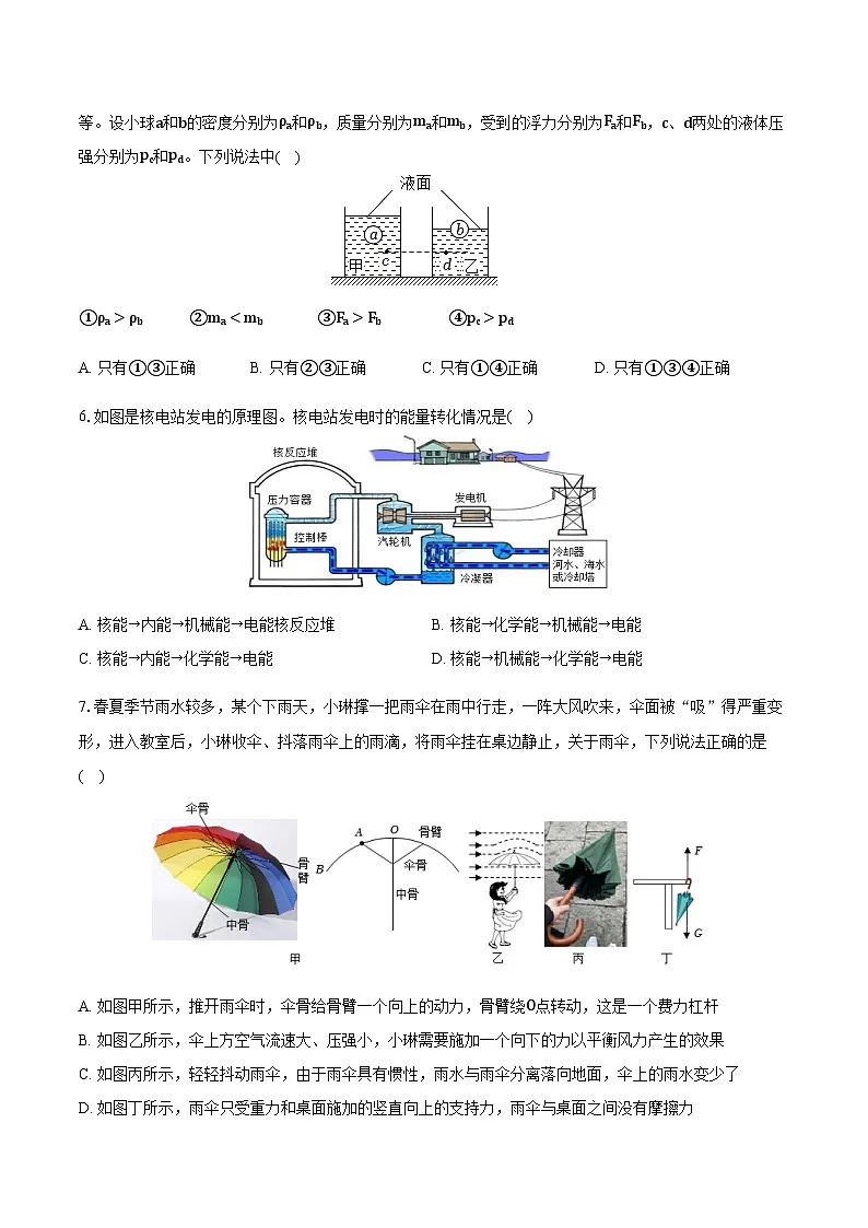 2024年中考物理(辽宁)第三次模拟考试(含答案)第3页