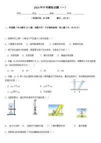 2024年中考物理(海南)第一次模拟考试(含答案)