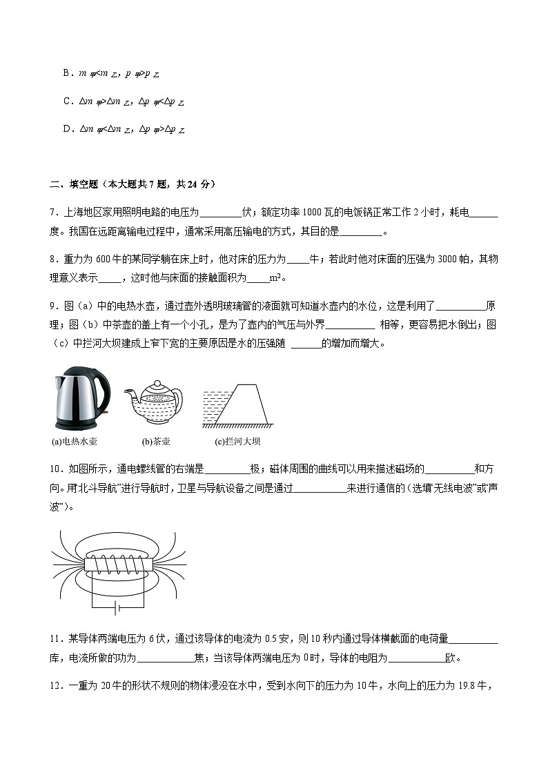 2024年中考物理(上海)第一次模拟考试(含答案)第3页