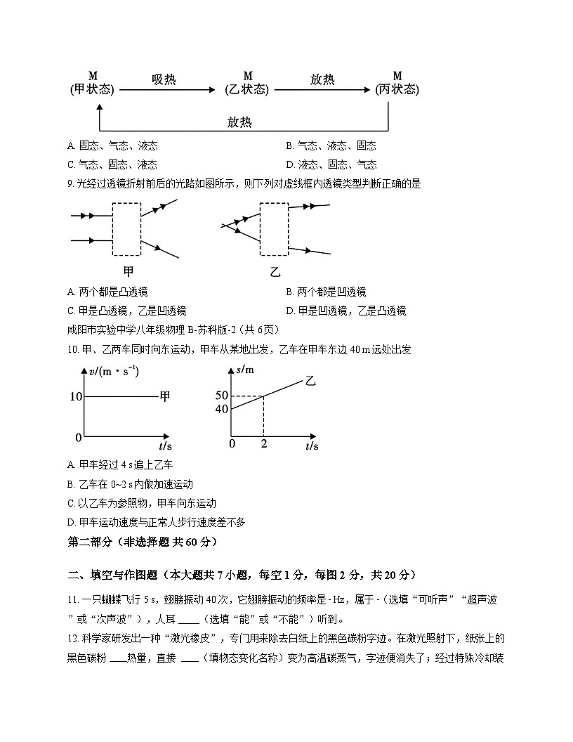 陕西省咸阳市咸阳实验中学2025-2026学年上学期12月月考八年级物理试卷第3页