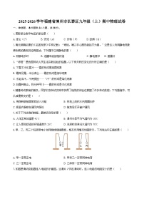 2025-2026学年福建省漳州市长泰区九年级（上）期中物理试卷-自定义类型