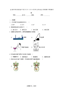 上海市市西初级中学2025-2026学年九年级上学期期中物理试题