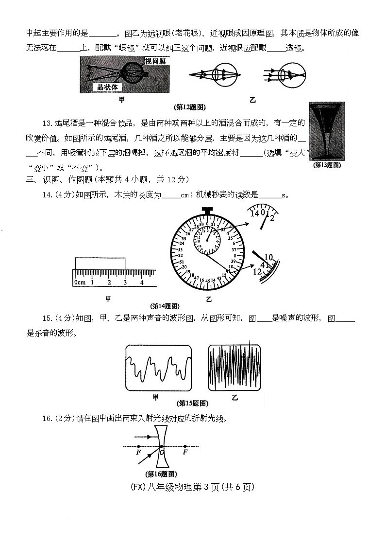 甘肃省陇南市武都区2025-2026学年八年级上学期1月期末物理试题第3页