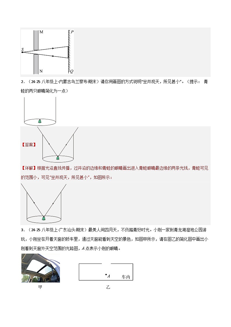 专题07 光学作图(期末专项训练)(解析版)第2页