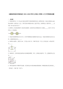 2025-2026学年安徽省淮南市西部地区九年级上学期12月月考物理试卷（有答案）