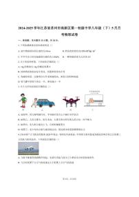 2024-2025学年江苏省苏州市高新区第一初级中学八年级（下）5月月考物理试卷（有答案）
