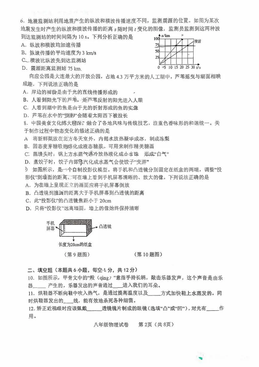 辽宁省大连市金普新区2025-2026学年八年级上学期期末物理试卷第2页