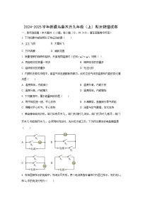 新疆乌鲁木齐2024-2025学年九年级上学期期末物理试卷（学生版）