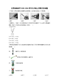 2025-2026学年江苏省南京市九年级上学期元旦物理试卷（学生版）