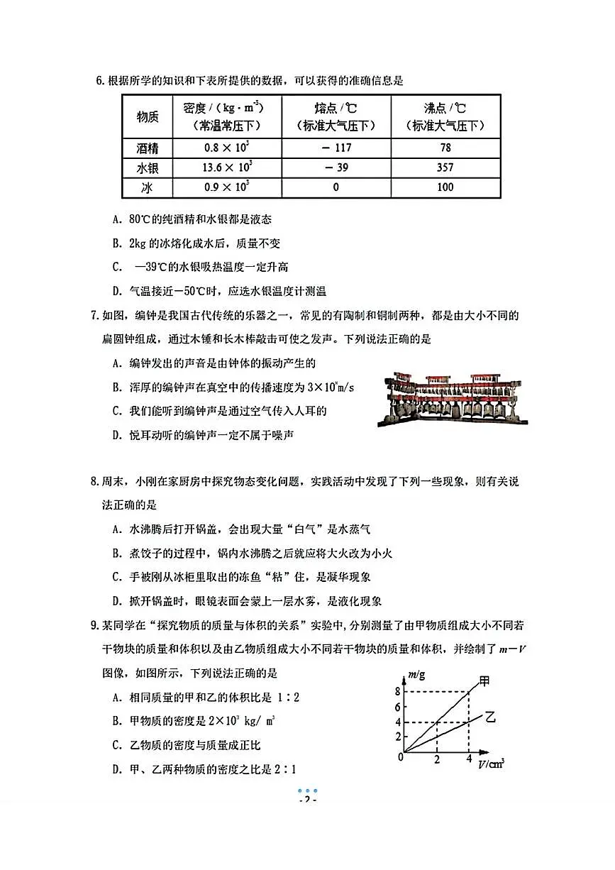 辽宁省大连市普兰店区2025-2026学年八年级上学期期末物理试卷第2页