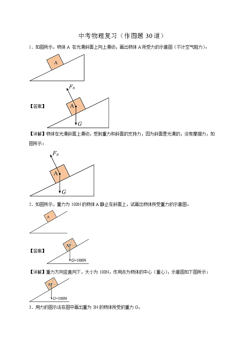 作图题30道(解析版)第1页