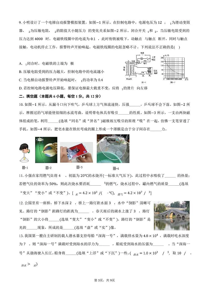2025中考物理模拟(二)第3页
