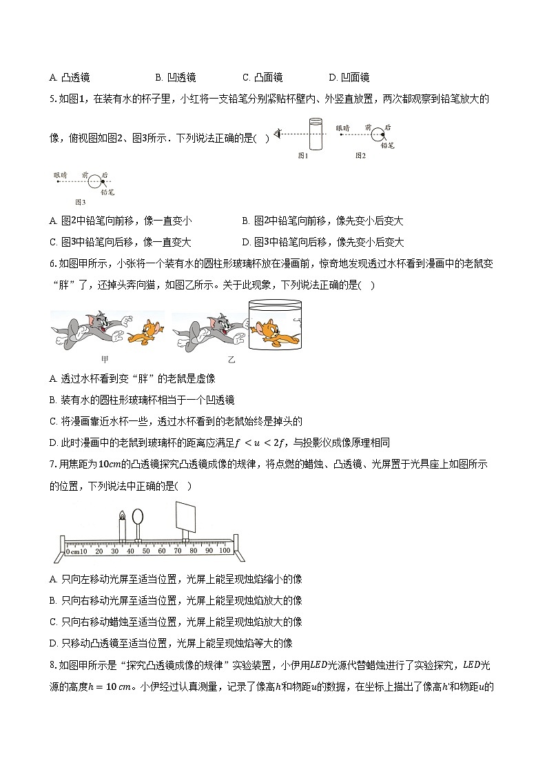 2025年江苏中考物理二轮复习 专题三:透镜及其应用 练习(含答案+解析)第2页