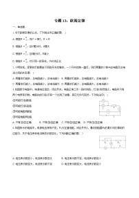 2025年中考物理第一轮复习专题复习专题13：欧姆定律练习  （含答案+解析）