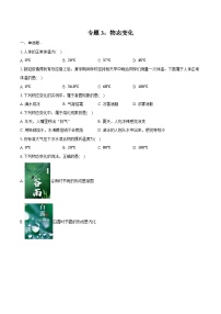 2025年中考物理一轮复习专题3： 物态变化   练习  （含答案+解析）