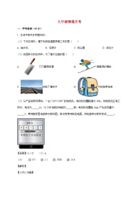 上海市西林中学2025—2026学年九年级上册12月月考物理试题【附解析】