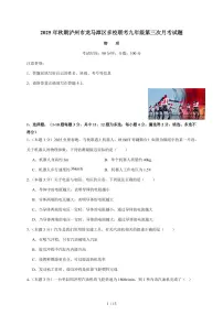 四川省泸州市龙马潭区多校联考2025~2026学年九年级上册12月月考物理试卷（含答案）