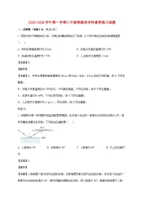 广东省江门市培英初级中学2025-2026学年八年级上学期11月期中物理试题(附解析)