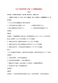 湖南省长沙市雅礼集团部分学校2025-2026学年八年级上学期(12月)月考物理试题(附解析)