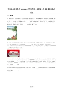 河南省信阳市息县2025~2026学年八年级上册11月期中考试物理试卷(含答案)